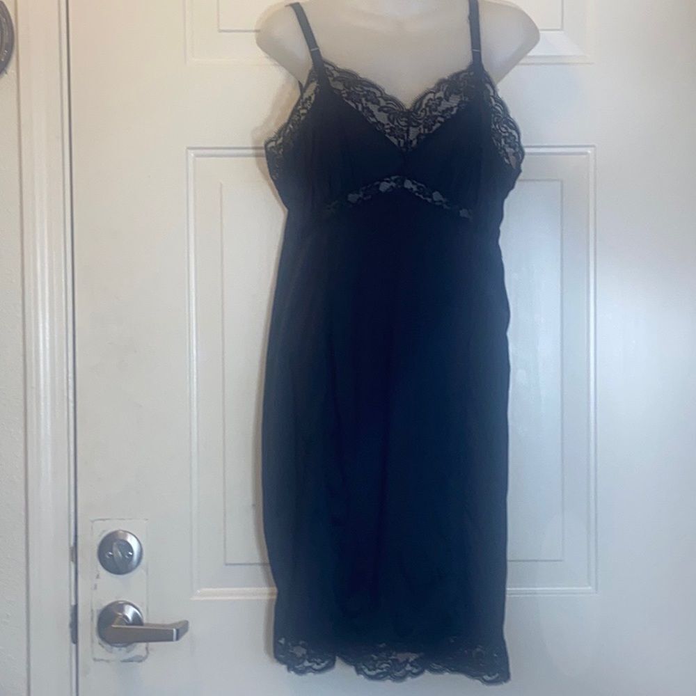 Vintage Gaymode Pennies Intimate Full Length Black Slip Lace Size 38